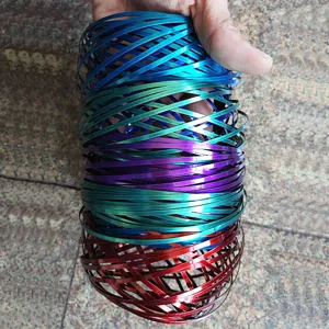 Edelstahl Magischer Flow Ring Dekompression Spielzeug Bunte Feder Fidget Armband Für Stressabbau Kinder Erwachsene