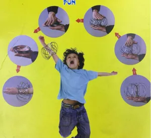 Edelstahl Flow Ring Zauberfeder Spielzeug Stressabbau bunte kinetische Armfeder Spielzeug