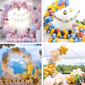 Runder Ballonbogen Set mit wiederverwendbarem Ständer und bunten Ballons für Partydekoration.