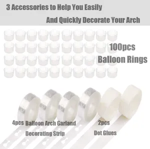 Balloon arch decorating strip and rings kit for wedding and birthday party backdrop setup.
