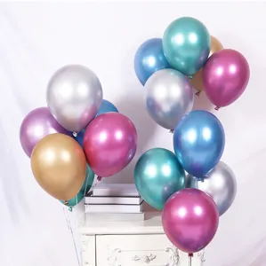 Ballons en latex metallique de 10 pouces pour decoration de fete de mariage et anniversaire