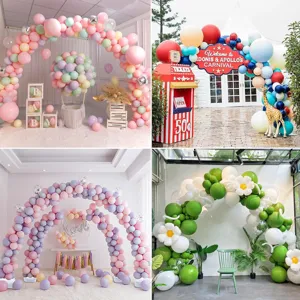 Double balloon arch stand kit for birthday wedding party decoration with adjustable base