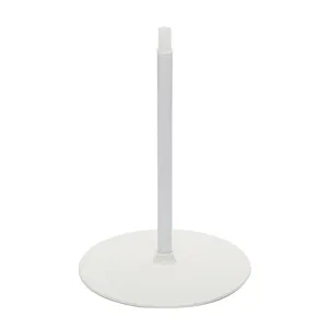 White plastic balloon arch stand detail rod and round base accessory for party decoration.