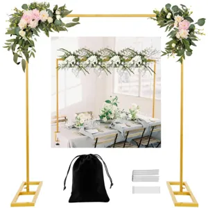 Soporte de Fondo de Arco de Globo de Boda Cuadrado Resistente Soporte de Fondo de Metal Ajustable para Decoración de Ceremonia de Fiesta