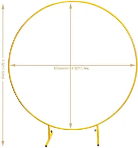 Gold metal round arch stand backdrop frame for wedding birthday party balloon decor 1.5m diameter