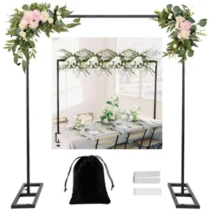 Soporte de fondo para arco de globos de boda cuadrado pesado poste de mesa ajustable con abrazaderas