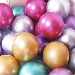 10 pouces ballons metalliques en latex de couleurs assorties pour decoration de fete.