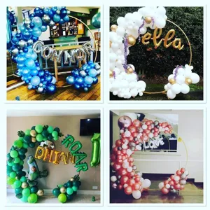Iron round ring balloon arch bracket set for birthday wedding backdrop decoration props