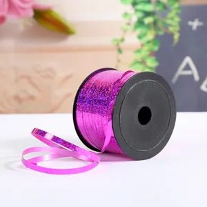 Purple laser balloon ribbon roll, 100 yards shiny string for wedding and party decoration.