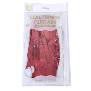 Tendina frange lamina rossa decorazione festa, sfondo lucido per matrimonio e compleanno.