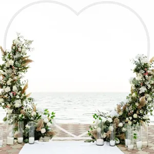 Iron wedding arch frame heart shaped balloon stand floral party backdrop decoration prop