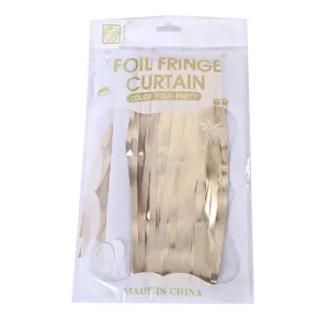 Gold foil fringe curtain for birthday party wedding background wall decoration 1x2m