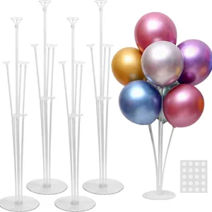 Balloon table stand kit clear plastic balloon holder sticks with base for party wedding birthday.