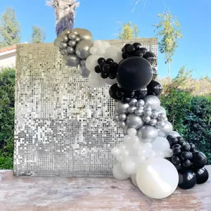 Shimmer sequin wall backdrop with balloon arch kit for party, birthday, and wedding decor.