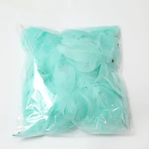 DIY Macaron feathers for bobo balloons, light green dyed goose craft feathers filling pack.