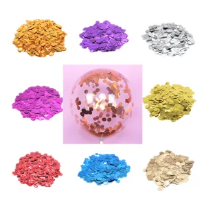 1.5cm foil round confetti balloon fillers, colorful metallic dot party decor items