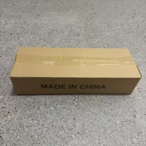Detail view of the packaging box for the wedding arch background stand. Secure packaging.