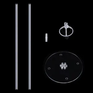 Kit de columna soporte para globos LED con varillas transparentes y base redonda