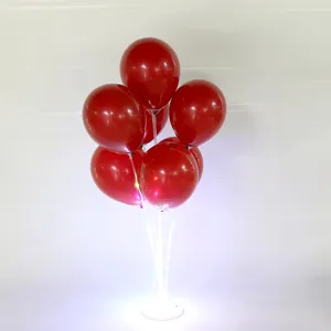 Soporte de globos LED con globos rojos para decoración de fiesta de cumpleaños de bodas.