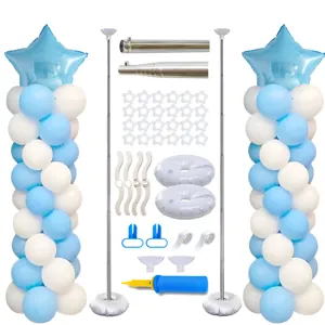 Balloon column stand kit with 2m stainless steel telescopic pole for party decoration