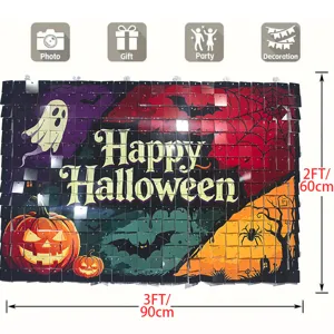 Halloween sequin shimmer wall backdrop 3x2FT party decoration shiny photo background