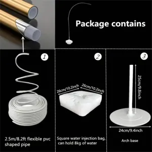 Balloon arch support kit flexible pvc pipe water injection bag base stand set for party decor