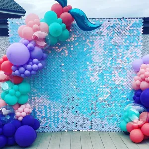 Panneau Mural Scintillant en Plastique Écaille de Poisson Toile de Fond à Paillettes pour Décoration d'Événement de Mariage Fête d'Anniversaire