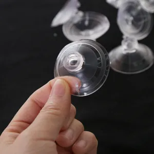 Clear plastic suction cups for wedding car decoration and hanging hooks, durable and transparent.