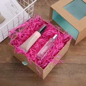 Shredded paper raffia filler for gift boxes, colorful decorative packaging material.