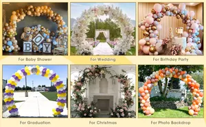 2.4x2.1M Or Rond Métal Arcs Support Ballon Fond Cadre pour Mariage Anniversaire Décoration