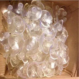 Ventouses en plastique transparent avec tête de champignon, petite taille pour décoration.