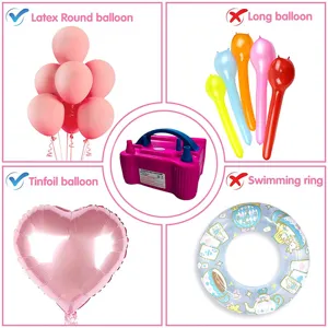 Electric balloon pump for fast and easy party decoration inflation and versatile tool.