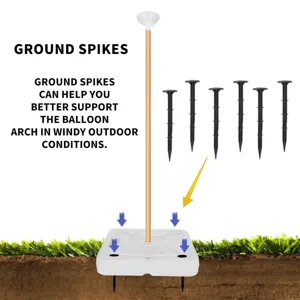 Balloon arch ground spikes and base support kit for outdoor party decorations and stable setup.