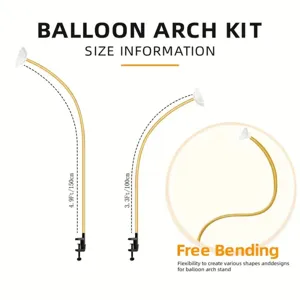 Balloon arch kit with 4.9ft and 3.3ft flexible rods for creative party decoration.