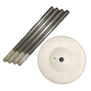 Balloon stand kit with heavy round base and clear plastic poles for party decoration.