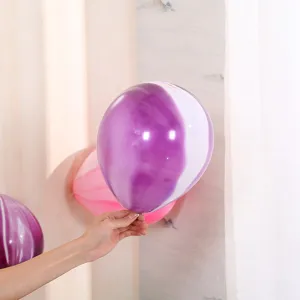 10-inch agate marble latex balloon for birthday party wedding decoration thickened cloud design.