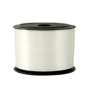 White balloon ribbon spool 100 yards plastic decorative string for wedding party gift wrap.