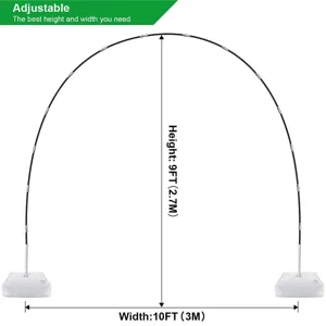 Adjustable balloon arch stand kit with water bases, 9ft height and 10ft width for party decor