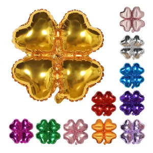 Clover Heart Aluminum Foil Balloon Wedding Birthday Party Celebration Decoration Multi Color Inflatable Balloon