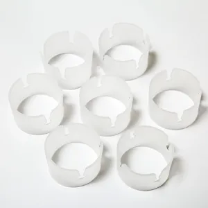 Juego de clips de anillos para arco de globos de plástico, anillos blancos transparentes.
