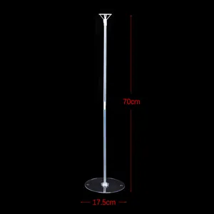 Clear plastic balloon column stand set 70cm height with base for wedding birthday party decor