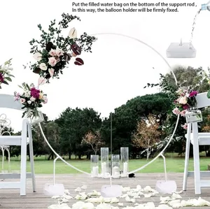 Kit de support d'arche de ballon rond avec sacs d'eau pour décor de fête de mariage.