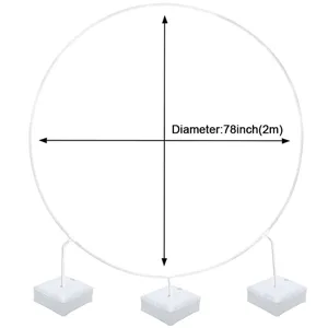 Support d'arche de ballon rond avec 3 bases de sac d'eau pour mariage fête 2m