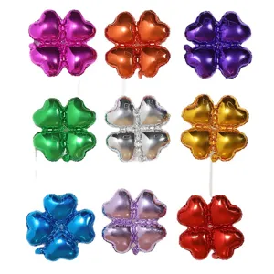 Four leaf clover aluminum foil balloon set for party decoration birthday wedding celebration
