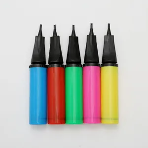 Hand push balloon pump plastic portable air inflator colorful set for party decoration use