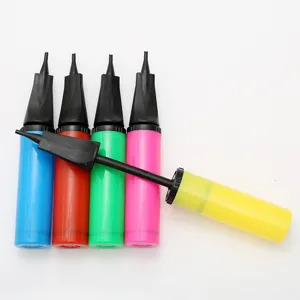 Portable plastic hand balloon pump, colorful manual inflator for party decoration and balloons.