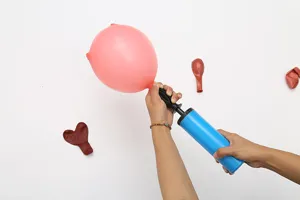Portable plastic manual balloon pump kit for birthday party and wedding event decoration.