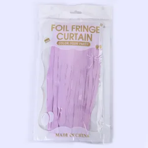 Pink foil fringe curtain for birthday party backdrop decoration, shiny metallic tassel door curtain.