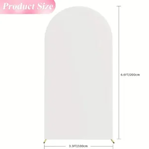 White arch backdrop cover elastic fabric wedding party semicircle photo background 3.3x6.6ft