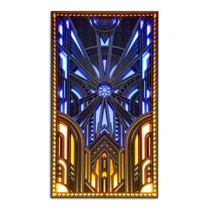 Art Deco mehrschichtige Holz-Wandkunst mit LED-Hintergrundbeleuchtung für moderne Wohnkultur.